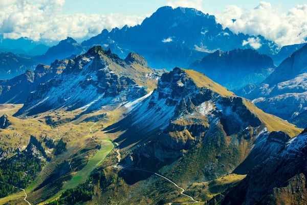 Alpine Road South Tyrol Dolomites Italy Austria Passo Pordoi Pass — Fotografia de Stock