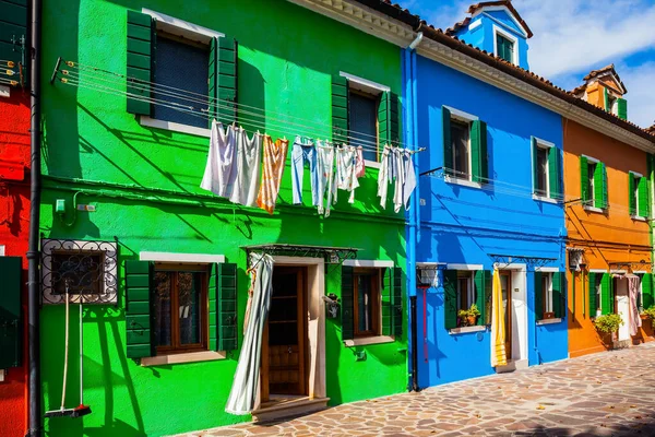 Province Veneto Burano Island Multi Colored Bright Houses Venice Colorful — Stockfoto