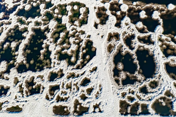 Picture Taken Drone Aerial View Dead Sea Israel Drainless Salt — Foto de Stock