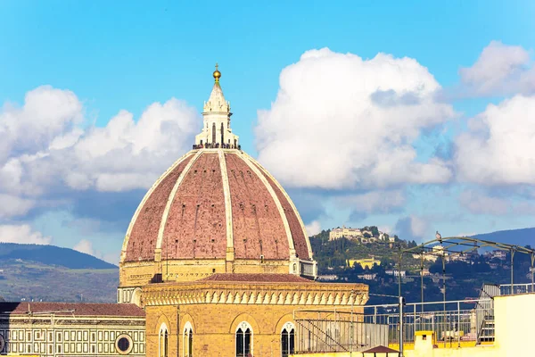 Magnificent Renaissance architecture. Dome of the Cathedral of Santa Maria del Fiore - Cathedral in Florence. The roofs of the great city. Italy