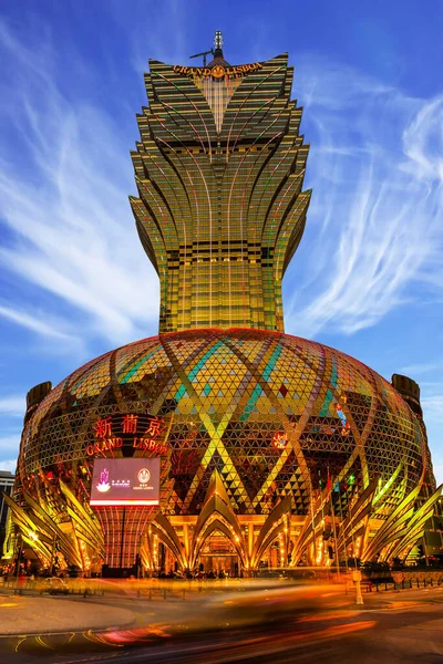 Macau China January 2009 Grand Lisboa Macau Hotel Casino Glittering — Photo