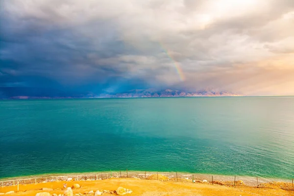 Dead Sea Closed Salt Lake Israeli Coast Magnificent Exotic Resort — стокове фото