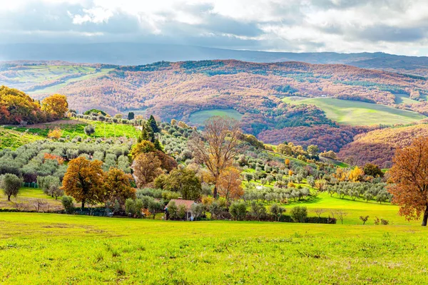 Beautiful Tuscany Green Yellow Orange Colors Beautiful Indian Summer Italy — Φωτογραφία Αρχείου