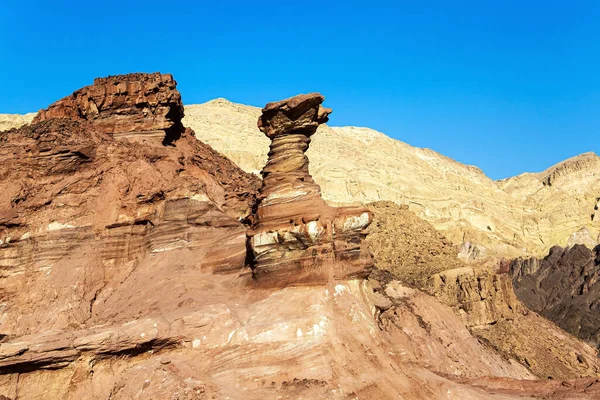 Bizarre Forms Weathered Sandstone Mountains Eilat Eilat Mountains Rocks Composed — Foto de Stock