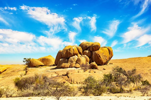 Magnificent Stone Red Orange Remains Spitzkoppe Coarse Grained Granite Huge — Stock Photo, Image