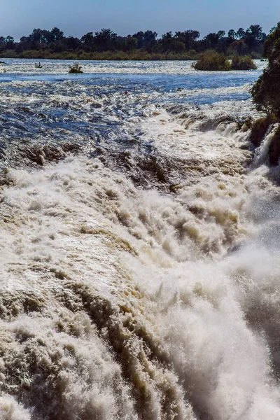 Dizzy Victoria Falls Cascade Est Située Sur Fleuve Zambèze Dans — Photo