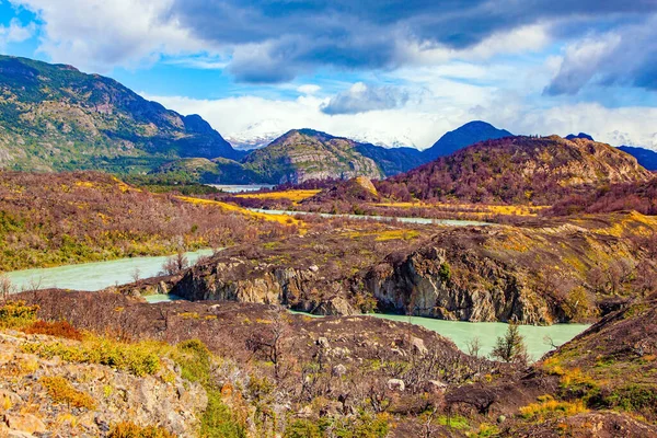 Picturesque River Gray Fed Glacial Melt Waters Lake Gray Magnificent — Stock Photo, Image