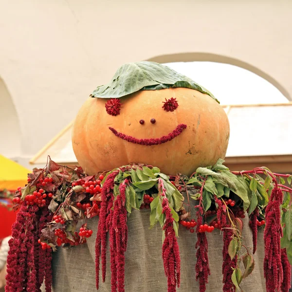 Big pumpkin on rural market — Stock Photo, Image