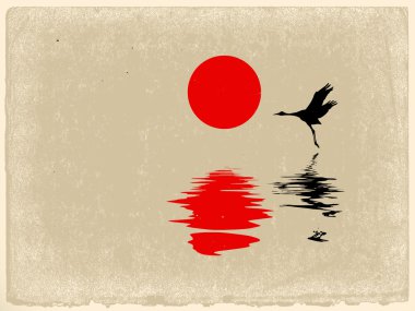 grunge zemin üzerine siluet vinç