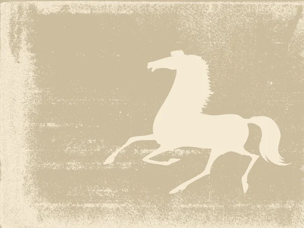 Paard silhouet op grunge achtergrond, vectorillustratie — Stockvector
