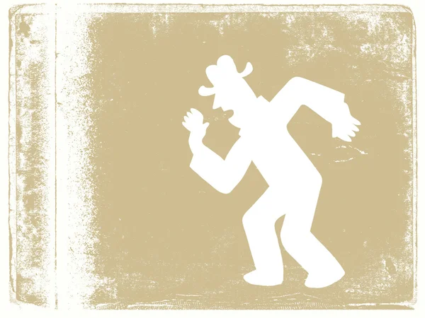 Bailando hombre en grunge fondo, vector de ilustración — Vector de stock