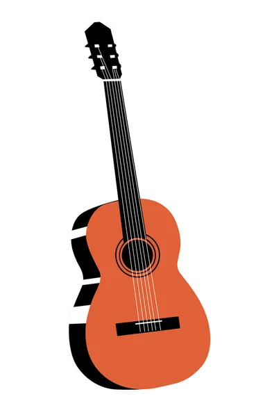 Dibujo de guitarra sobre fondo blanco, ilustración vectorial — Archivo Imágenes Vectoriales