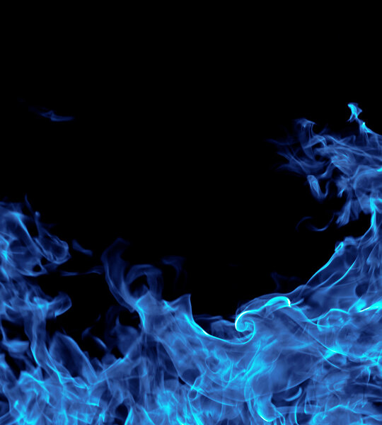 Fire isolated on a black background.