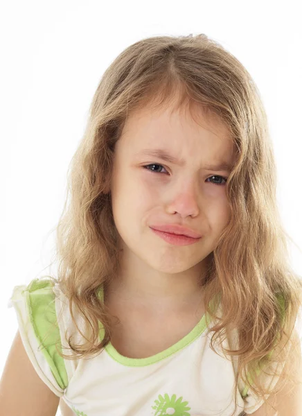 Upset little girl crying. Royalty Free Stock Photos