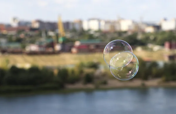Burbujas en el fondo del paisaje urbano . —  Fotos de Stock