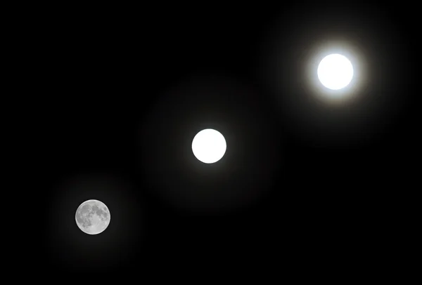 Full moon with different exposures. — Stock Photo, Image