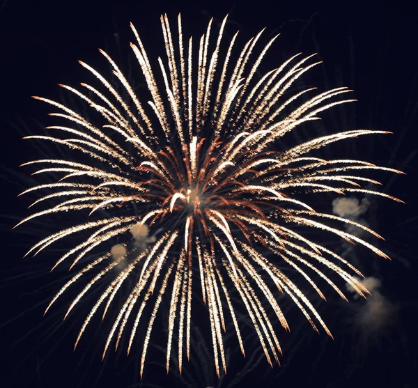 Wunderschönes Feuerwerk am Nachthimmel. — Stockfoto