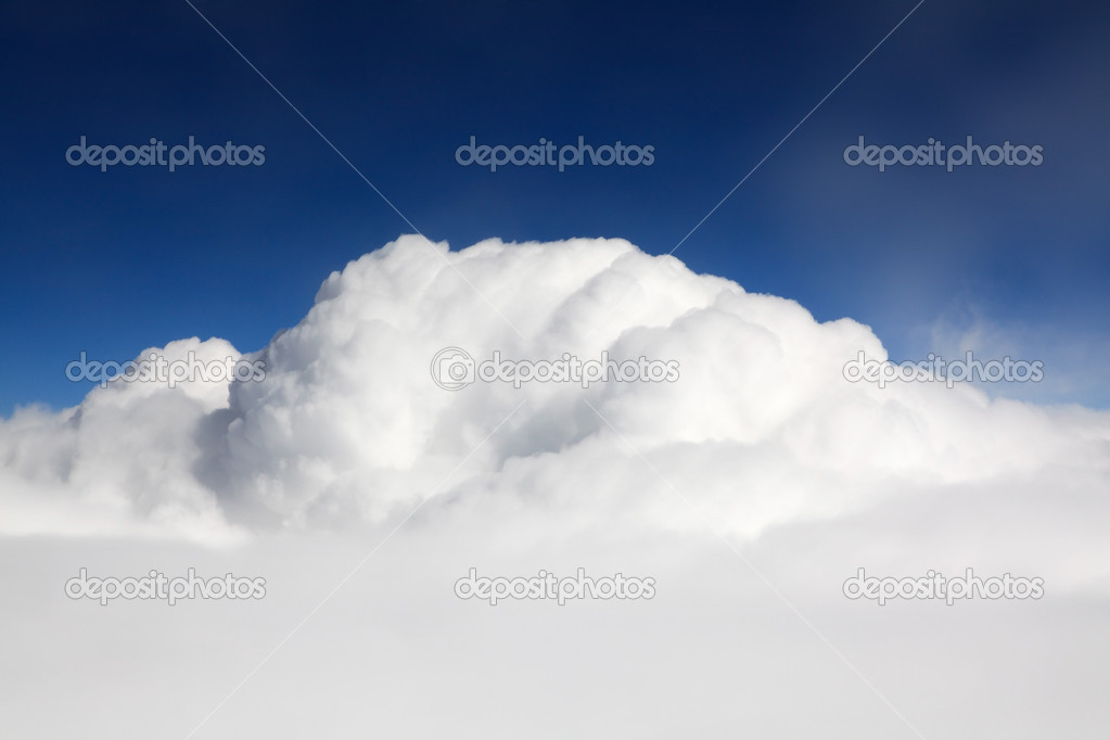 Beautiful cumulus clouds (type of aircraft).