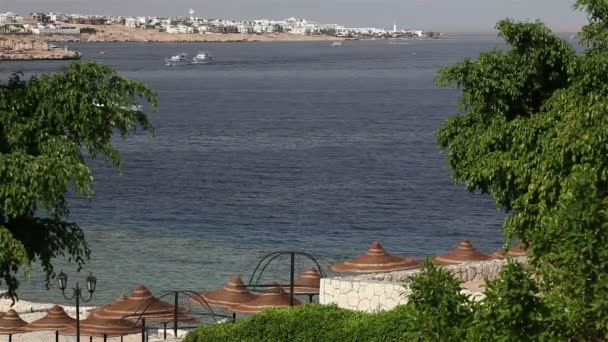 Bateau dans la mer rouge. Egypte, la région de Sharks Bay (Sharm El Sheikh )