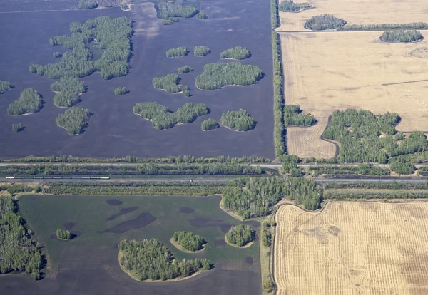 Omsk region from the air. — Stock Photo, Image