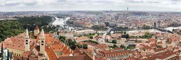 Panorama historycznego centrum Pragi (antena). — Zdjęcie stockowe