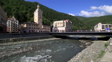 Rosa khutor krasnaya polyana Alp beldesinde. Sochi. Rusya.