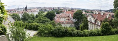 Prag 'ın tarihi merkezi Panorama (hava)).