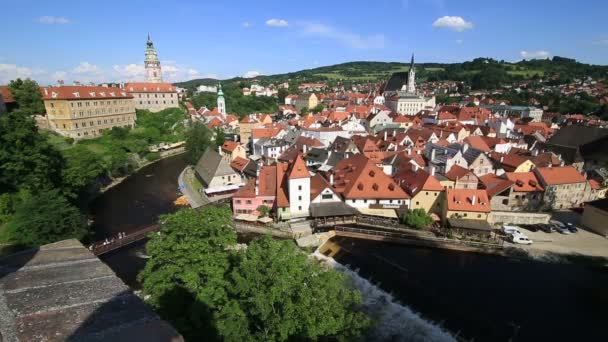 Centro Histórico de Cesky Krumlov — Vídeo de stock