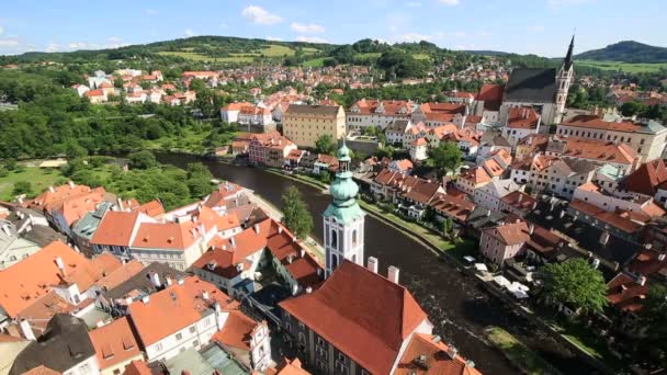 Historische centrum van cesky krumlov — Stockvideo