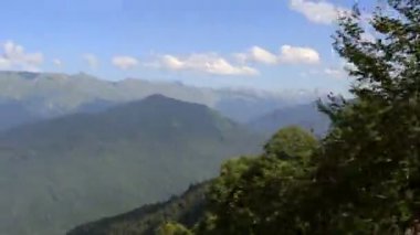 krasnaya polyana (teleferik görünümünden beyaz dağların Panoraması).