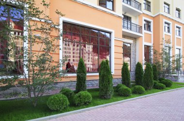 rosa khutor Alp beldesinde peyzaj. Krasnaya polyana.