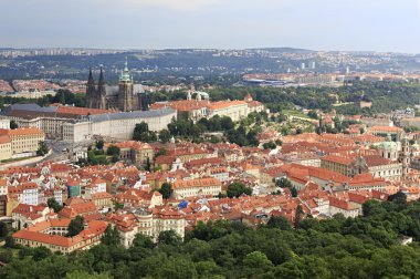 Saint vitus Katedrali ve Prag Kalesi. Petrin lookou görüntülemek