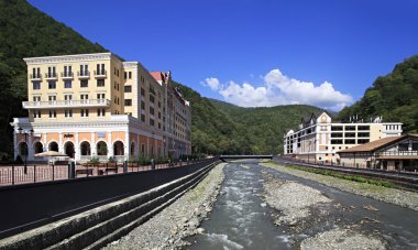 rosa khutor alpine resort nehirde Mzımta. Krasnaya polyana.