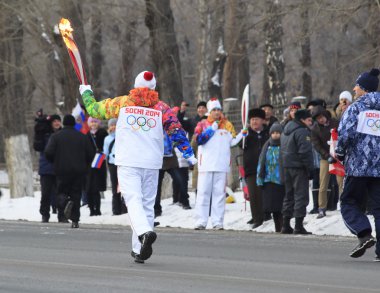Olympic Torch Relay in Omsk. Russia. clipart
