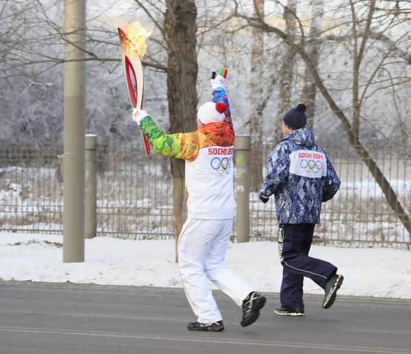 Znicz olimpijski w Omsku. Rosja. — Zdjęcie stockowe