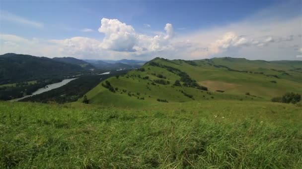Panorama Altai Mountains from Mount Bloody Finger. Russia. — Stock Video
