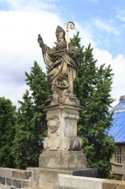 St augustine heykeli. Prag'daki Charles Köprüsü.