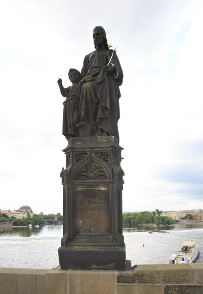 Statue of St. Joseph. Charles Bridge in Prague. 