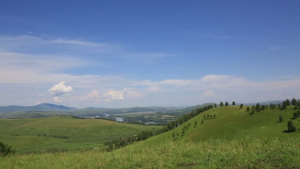 Härligt berg altai från mount bloody finger. Ryssland. — Stockvideo