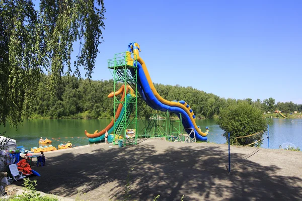 Waterslides at Lake Aya. Altai. Russia. — Stock Photo, Image