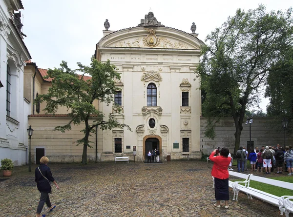 修道院图书馆，图书馆。在布拉格斯特拉霍夫修道院. — 图库照片
