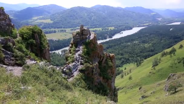 Panorama de Mount Bloody Finger en Altai Krai. Rusia . — Vídeo de stock