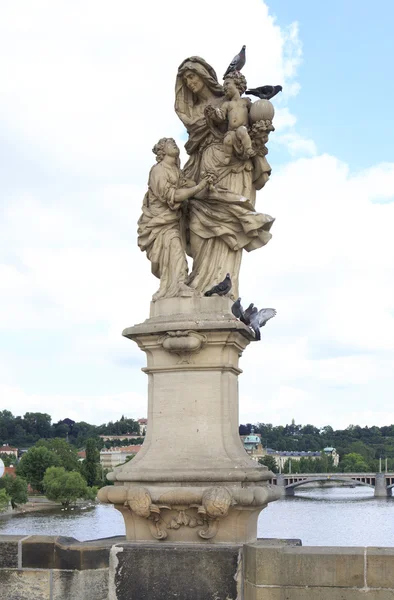 Statue of St. Anne. Charles Bridge in Prague. — Stock Photo, Image