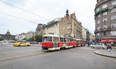 Wenceslas Meydanı tramvay.