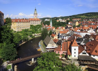 Cesky krumlov kale Çek Cumhuriyeti. Yaz peyzaj.