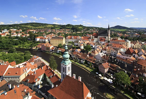 Piękny krajobraz historycznego centrum miasta cesky krumlov. — Zdjęcie stockowe