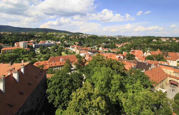 Piękny krajobraz z zabytkowym centrum miasta cesky krumlov. — Zdjęcie stockowe