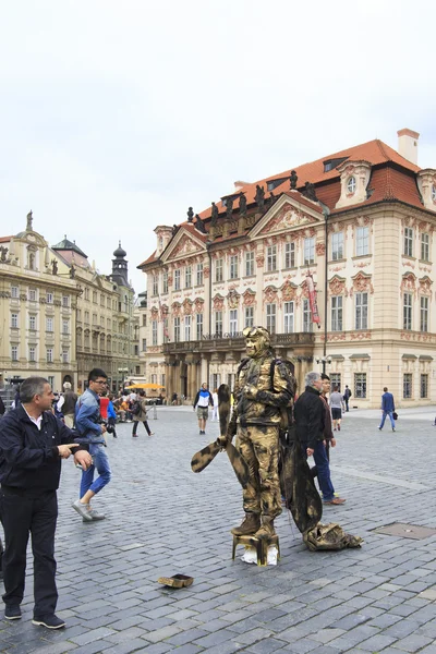 People sculptures on the Old Town Square.