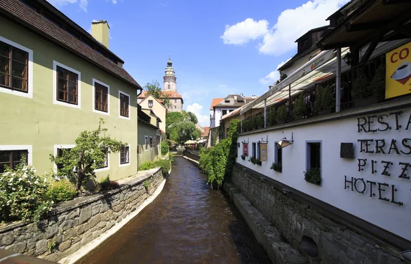 Beautiful summer landscape of the historical center of Cesky Kru — Stock Photo, Image