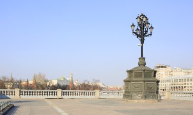 Moskova kremlin arka plan üzerine eski fener.